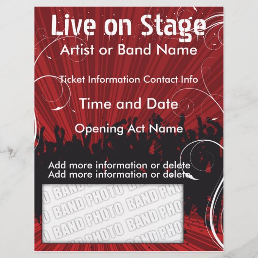 Live op Stage Red Music Flyer (Voorkant)