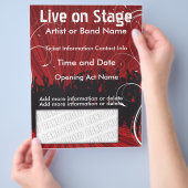 Live op Stage Red Music Flyer (Hand)