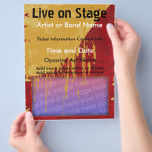 Live op Stage Rood en Tan Muziek Flyer (Hand)