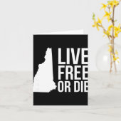 Live Or Die Nh Motto New Hampshire Map Kaart (Gele Bloem)