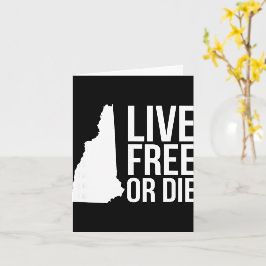 Live Or Die Nh Motto New Hampshire Map  Kaart (Gele Bloem)