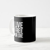 Live Or Die Nh Motto New Hampshire Map Koffiemok (Voorkant links)