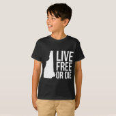 Live Or Die Nh Motto New Hampshire Map  T-shirt (Voorkant volledig)