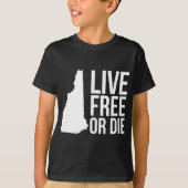 Live Or Die Nh Motto New Hampshire Map  T-shirt (Voorkant)