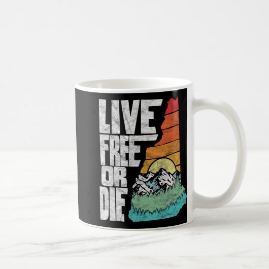 Live Or Die Retro New Hampshire Nature  Koffiemok (Rechts)
