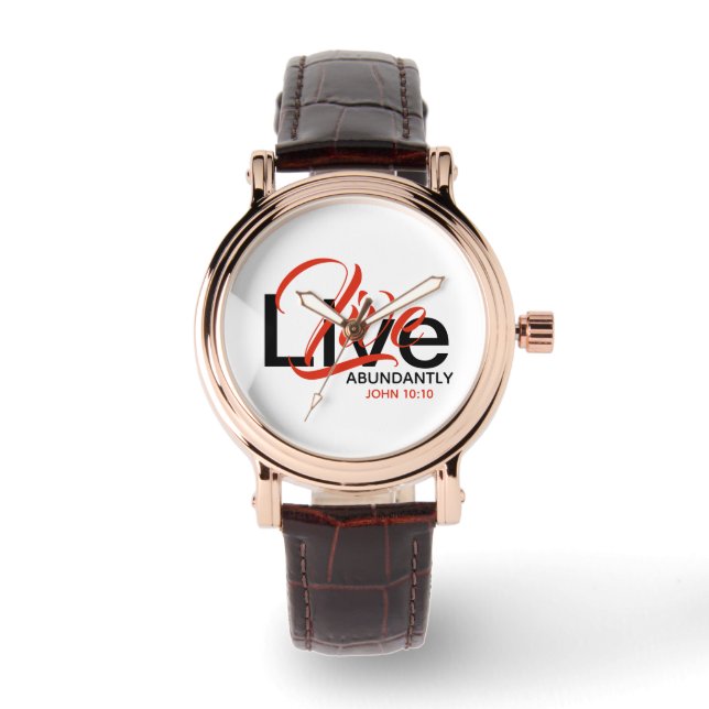 LIVE OVERVLOEDIG Christelijke Schrift Johannes 10 Horloge (Voorkant)