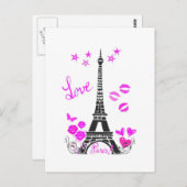 LIVE PARIS EIFFEL TOWER PRINT BRIEFKAART (Voorkant / Achterkant)