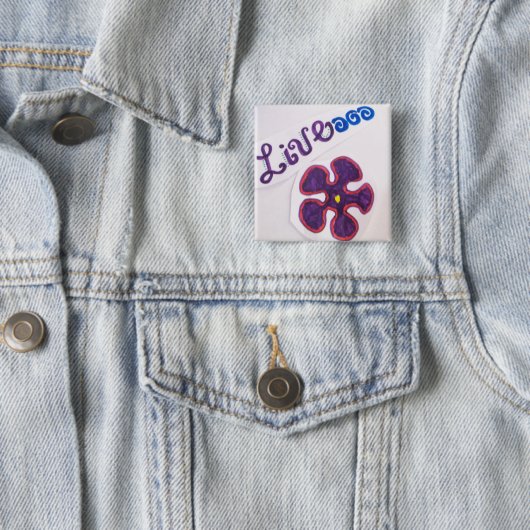 Live Pin Vierkante Button 5,1 Cm (In situ)