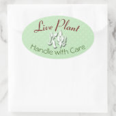 Live Plant Handle met waslabel Ovale Sticker (Tas)