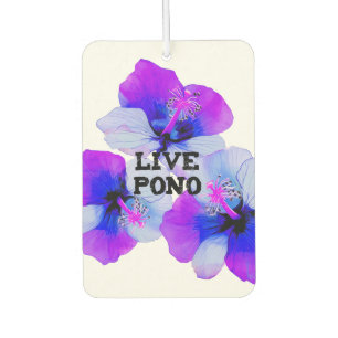 Live Pono Hawaïaanse Hibiscus Paars Blauw Bloem Luchtverfrisser
