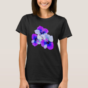 Live Pono Hawaïaanse Hibiscus Paars Blauw Bloemmot T-shirt