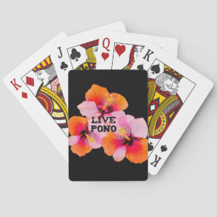 Live Pono Hibiscus Bloem Hawaii  Pokerkaarten