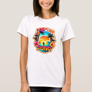 LIVE PONO Surfen Hawaï rechtvaardigheid balans Oha T-shirt