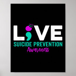 Live puntkomma zelfmoordpreventie geestelijke gezo poster