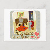 Live Retro Love Retro Slogan Briefkaart (Voorkant)