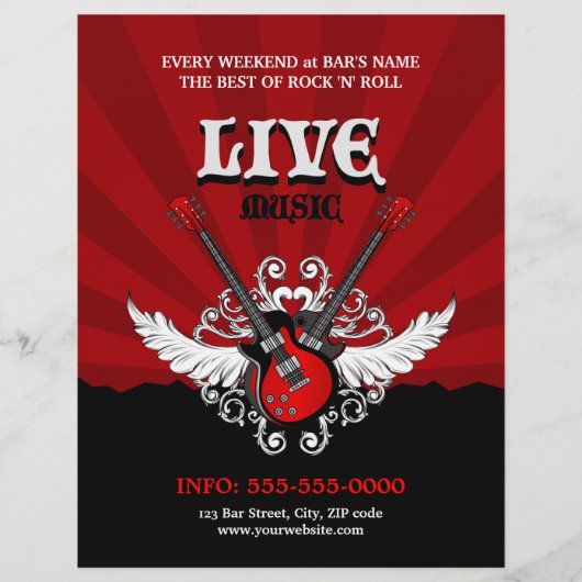 Live Rock Music Concert / Party flyer (Voorkant)