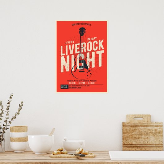 Live rock night music Poster Aankondiging van  (Keuken)