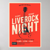 Live rock night music Poster Aankondiging van  (Voorkant)