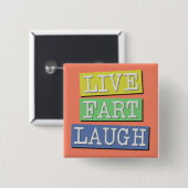 Live Scheet Lachen Grappige Knop Badge Speld Vierkante Button 5,1 Cm (Voorkant /achterkant)