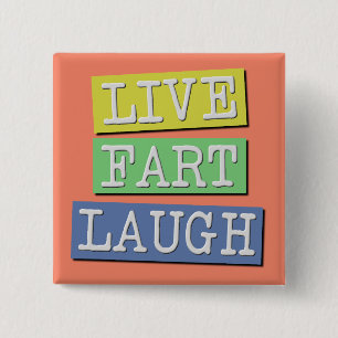 Live Scheet Lachen Grappige Knop Badge Speld Vierkante Button 5,1 Cm