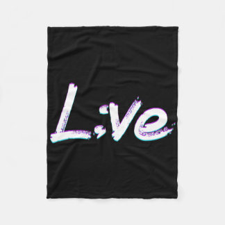 Live Semicolon Suicide Prevention Awareness Fleece Deken