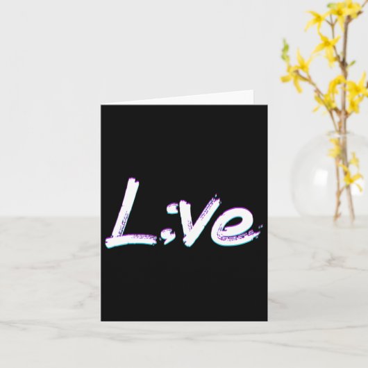 Live Semicolon Suicide Prevention Awareness Kaart (Gele Bloem)