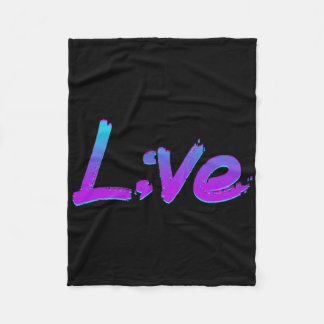 Live Semicolon Suicide Prevention Awareness Mental Fleece Deken