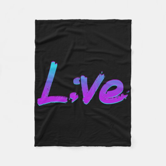 Live Semicolon Suicide Prevention Awareness Mental Fleece Deken (Voorkant)