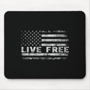 Live Shirt – Vintage Amerikaanse Vlag Grafische T Muismat