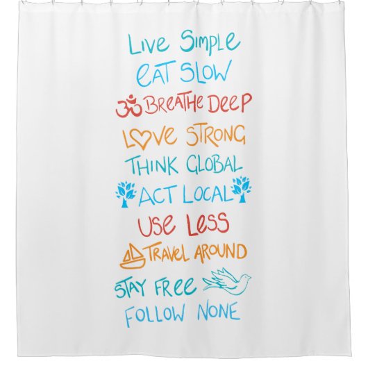 Live Simple 2 Douchegordijn (Voorkant)