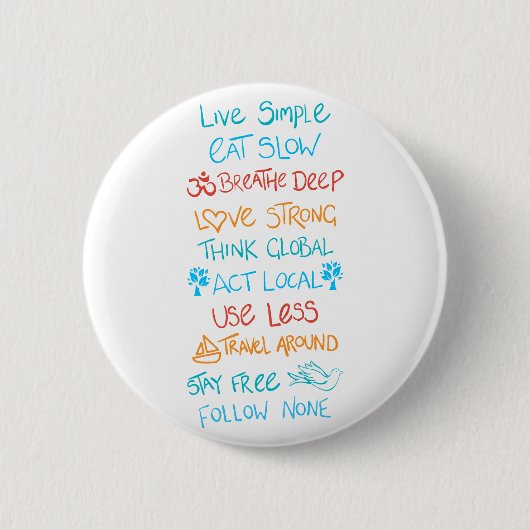 Live Simple 2 Ronde Button 5,7 Cm (Voorkant)