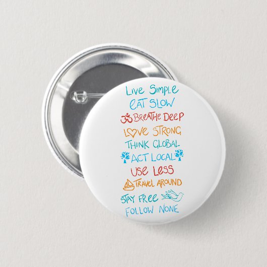 Live Simple 2 Ronde Button 5,7 Cm (Voorkant /achterkant)
