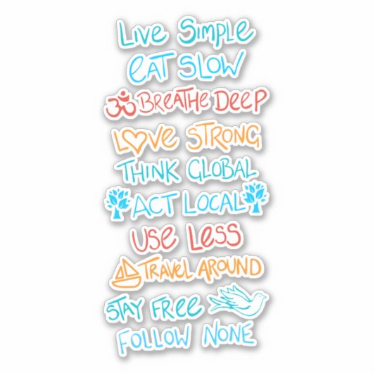 Live Simple 2 Sticker (Voorkant)