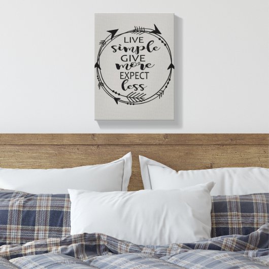 Live Simple Geef meer Verwacht minder Canvas Art P (Insitu (Slaapkamer))