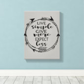 Live Simple Geef meer Verwacht minder Canvas Art P (Insitu (Houten vloer))