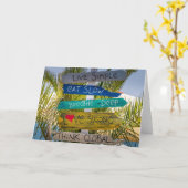 Live Simple Inspirerend Motivatie Beach Signs Kaart (Gele Bloem)