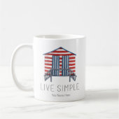 Live Simple Quote Nautical Summer Beach Hut Cabana Koffiemok (Links)