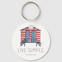 Live Simple Quote Nautical Summer Beach Hut Cabana