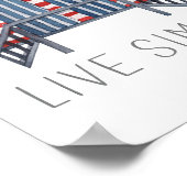 Live Simple Quote Nautical Summer Beach Hut Poster (Hoek)