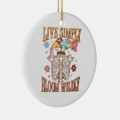 Live Simply, Bloom Wildly – Skeleton & Mushrooms Keramisch Ornament (Rechts)