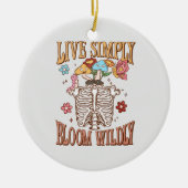 Live Simply, Bloom Wildly – Skeleton & Mushrooms Keramisch Ornament (Voorkant)