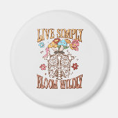 Live Simply, Bloom Wildly – Skeleton & Mushrooms Magneet (Voorkant)