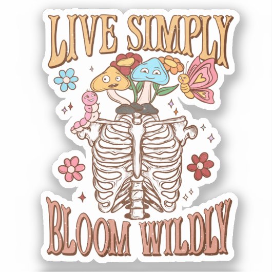 Live Simply, Bloom Willy Sticker (Voorkant)
