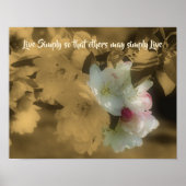Live Simply Blossoms Inspirerend Quote Poster (Voorkant)