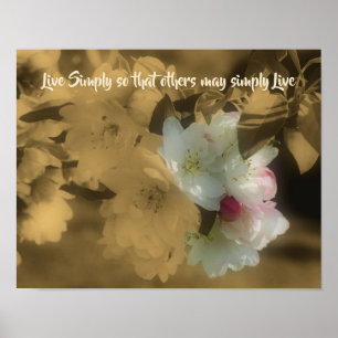 Live Simply Blossoms Inspirerend Quote Poster
