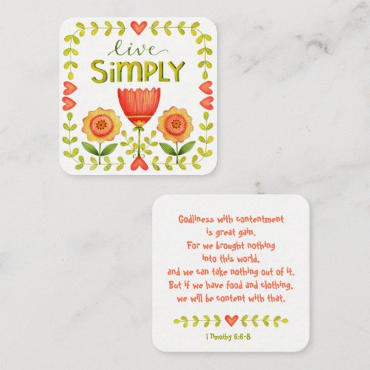 Live Simply ・ Business ・ Mammie ・ Scriptkaart ・ Ka Contactkaartje (Voorkant / Achterkant)