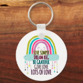 Live Simply Dream Big Be Grateful Give Love Sleutelhanger (Voorkant)