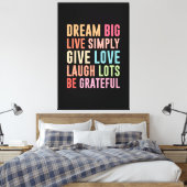Live Simply Dream Big Canvas Afdruk (Insitu (Slaapkamer))