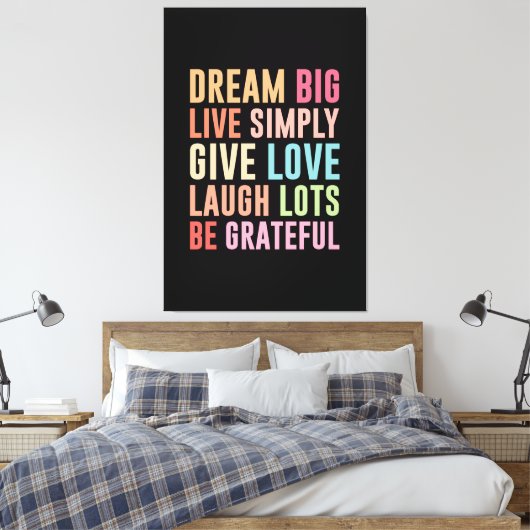 Live Simply Dream Big Canvas Afdruk (Insitu (Slaapkamer))