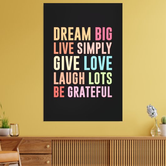 Live Simply Dream Big Canvas Afdruk (Insitu (Woonkamer))